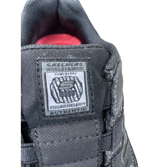 Skechers Work Mens Black leather fabric steel toe Sneakers Size 10 SKU 9054 - Picture 14 of 16